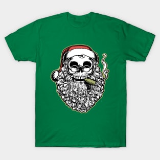 Smokin' Santa Skull T-Shirt